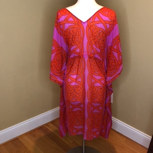 ECHO Printed Caftan Coverup One Size - Picture 3 of 5